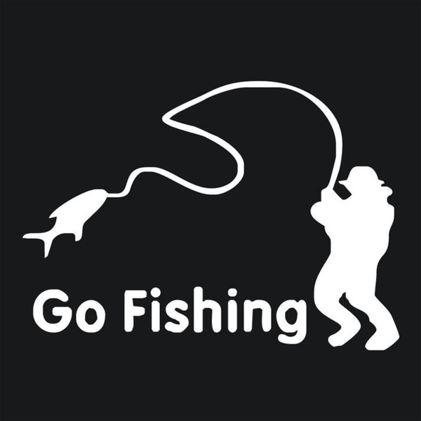 Go Fishing Car Sticker Truck Window Bumper Decal White Wonderful4.29/30%