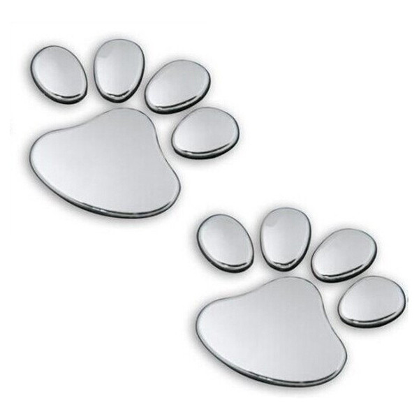 1Pair car stickers Sports Pet Animal 6cm x 6cm Paw Footprints Emblem Car Truck Decor 3D Sticker Decal sticker Dependable 11.27