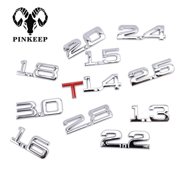 Car 3D Metal 1.6T 1.8T 2.2T 2.5T 3.0T Logo Sticker Emblem Badge Decals Auto Tail Sticker for BMW Mercedes Ford Audi Toyota Honda