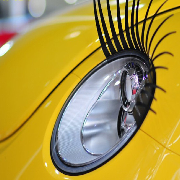 2017 new brand Car accessories a pair Cool Fashion Car Eyelashes sexty sticker PVC Logo Stickers Lashes Decal Accessories Hot