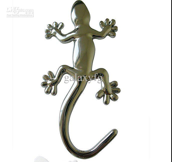 Free shipping by fedex car Body Post 3D sticker Silver gecko vinyl stickers,Small anima lauto label