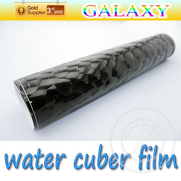 Wholesale 152x3000cm New Arrival Black 3d Water Cube Car Wrapping Film With Air Free Bubble Newest Car Wrap Film Best Car Stickers