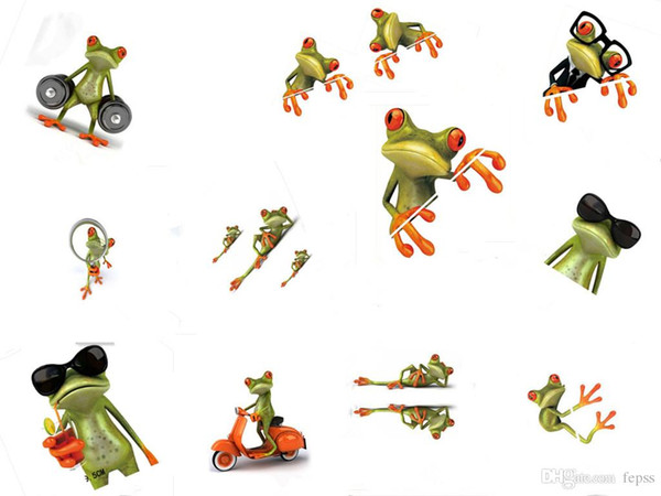 20PCS 3D Frog Cartoon Personality Car stickers Truck Front Window Windshield Wall Door Funny Vinyl Decal Sticker Car Accessories