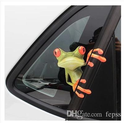 20*23cm 3D Frog Cartoon Personality Car stickers Truck Front Window Windshield Wall Door Funny Vinyl Decal Sticker Car Accessories