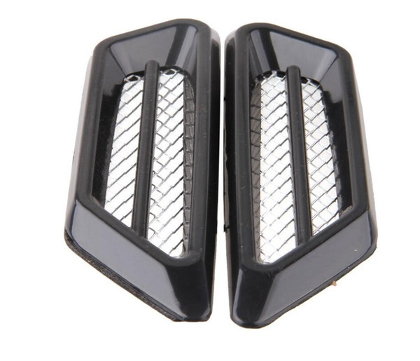 Black/Silver Universal Car Air Intake Flow Vent Fender Decoration Stickers Side Mesh Cover Hood Bonnet ABS Car Styling