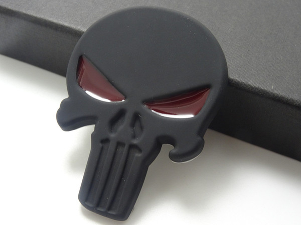 3D Punisher Decal Chrome Car Metal Skull Sticker Car Decals Stickers Black 10pcs/Lot Free shipping