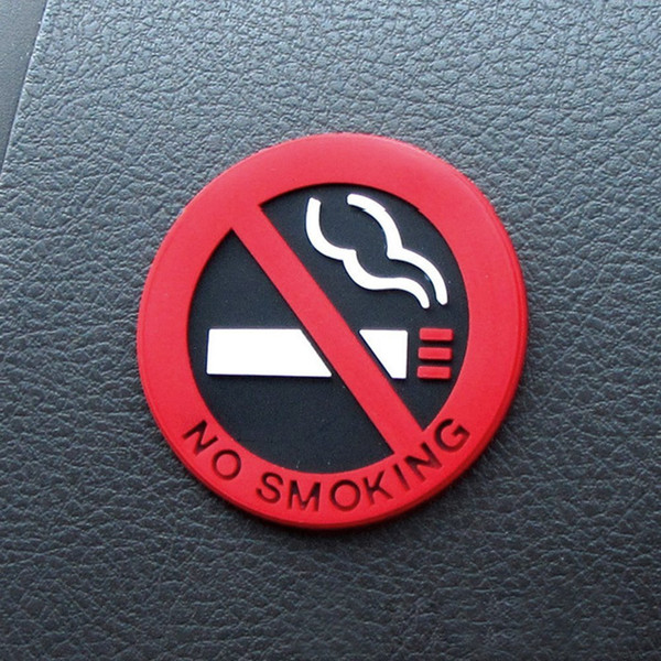 Rubber No Smoking Sticker Red Car Decal for Car Taxi Mini No Cigarettes Caution Warning Signal Emblem 10PCS/Lot