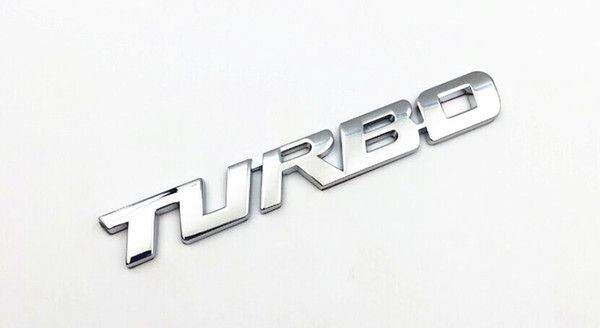 Silver 3D TURBO word letter sport sticker auto car metal chrome logo emblem badge decals for Honda Acura RDX Fender Trunk Badge