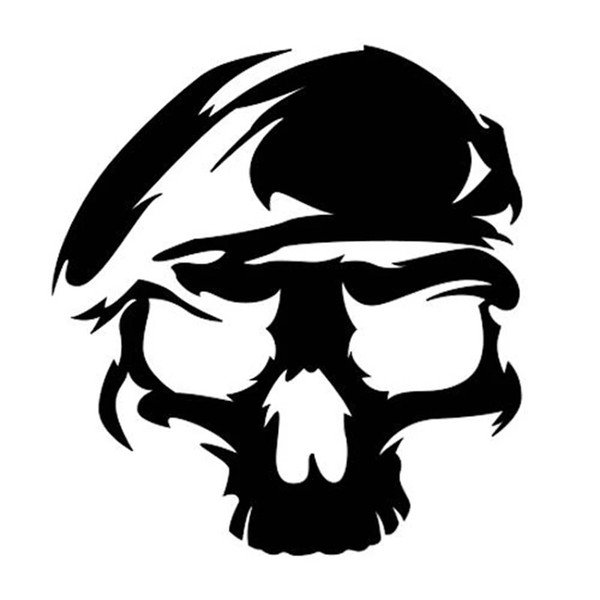 13.5*12.6 CM For Army Ranger Skull Sticker Car Window Decal Vinyl Car Sticker Black/Silver CA-1297