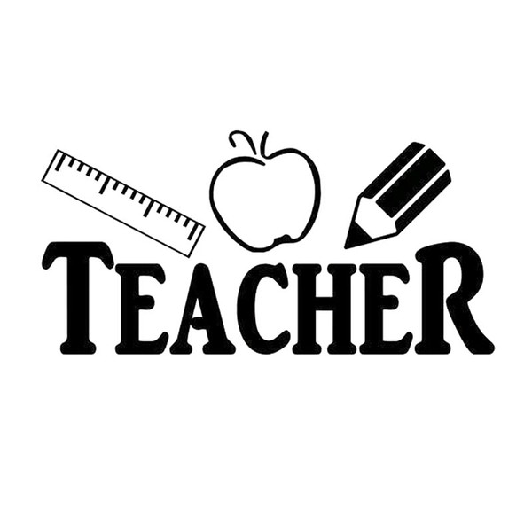 20*10CM TEACHER RULER APPLE PENCIL creative vinyl car sticker laptop sticker CA-171