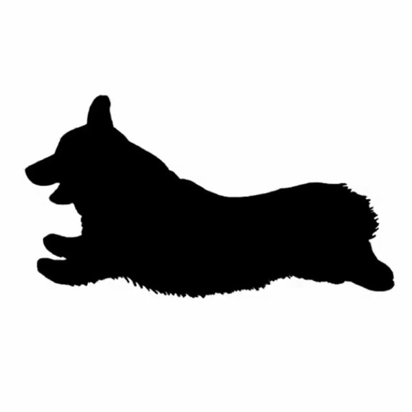 15*8.1CM Corgi Dog Sprinting Vinyl Decal Car Sticker Black/Silver CA-1203