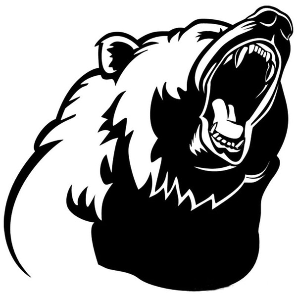 15*15CM Bear Funny Decal vinyl Car Sticker Black/Silver CA-1096