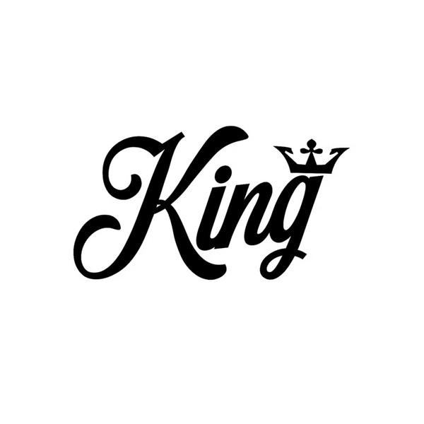 14.6*8.1CM Fashion KING Crown Vinyl Decal Car Sticker Black/Silver CA-1277