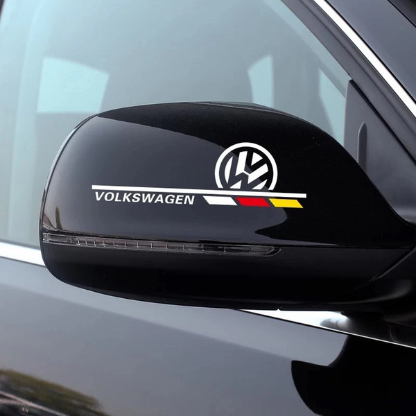 1 pair 13*3.9CM volkswagen germany made fashion car rearview mirror sticker CA-683