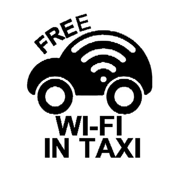 13.1*15CM FREE WIFI IN TAXI Funny Vinyl Decal Car Sticker Black/Silver CA-169