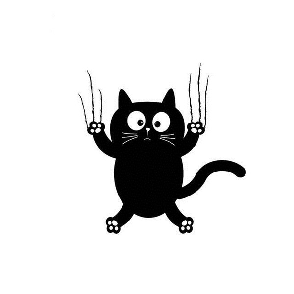 Funny cat pet animal car sticker black/silver CA-650