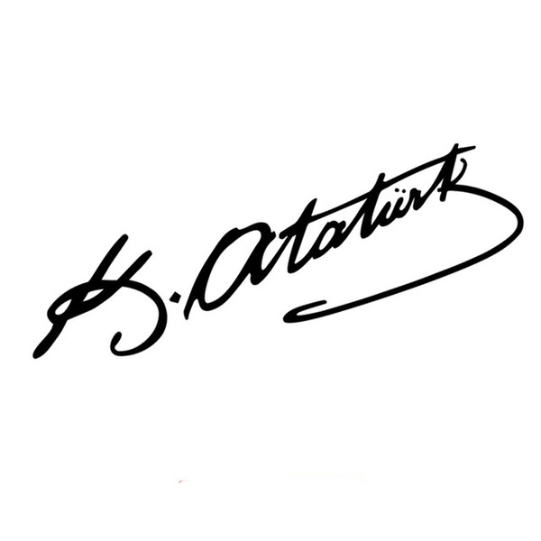 12*39cm 7.5*25cm Turkey Mustafa Kemal Ataturk signature car sticker funny car stickers CA-325