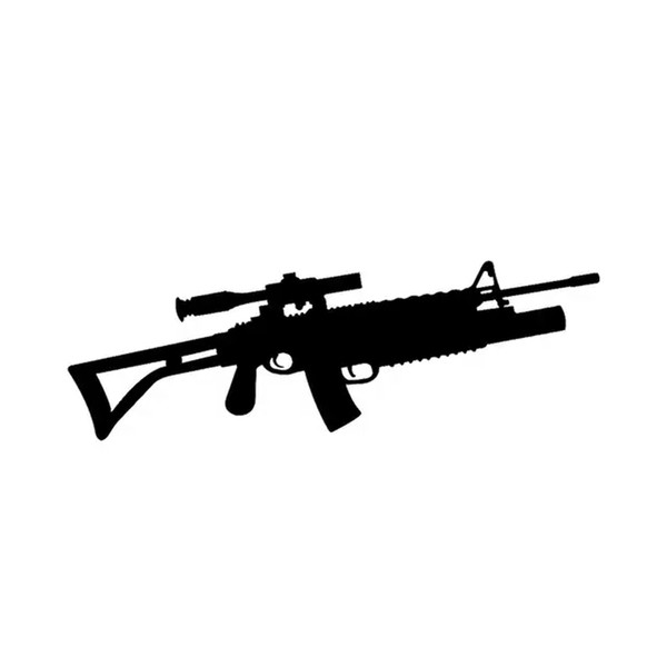 14.4*4.9CM Coolest AK-47 Weapon Gun Decoration Bumper High Quality Vinyl Decal Car Sticker lack/Silver CA-1249