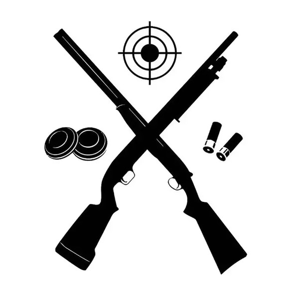 13.5*17CM Car styling Target Shooter Gun Game Vinyl Decal Car Sticker Black/Silver CA-1254