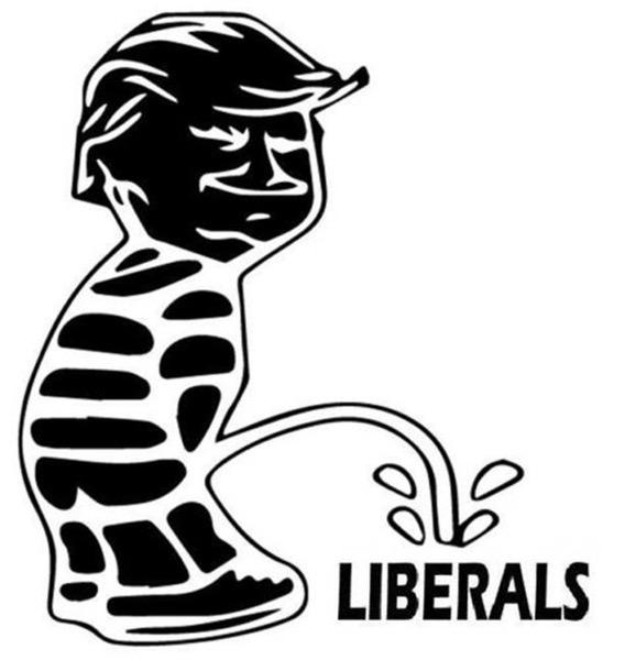 15.2*13.6CM Trump pee on libreals var truck vinyl windwo sticker laptop sticker CA-669