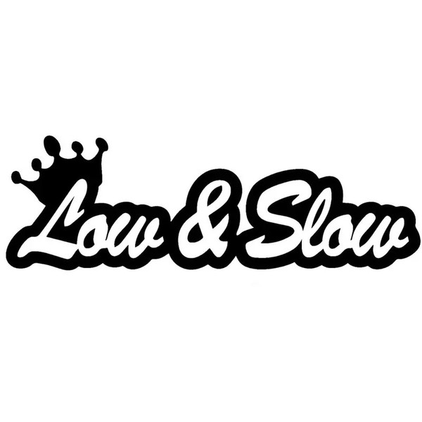 17.8*6.1CM LOW & SLOW Car Window Funny Vinyl Decal Car Sticker Black/Silver CA-1276