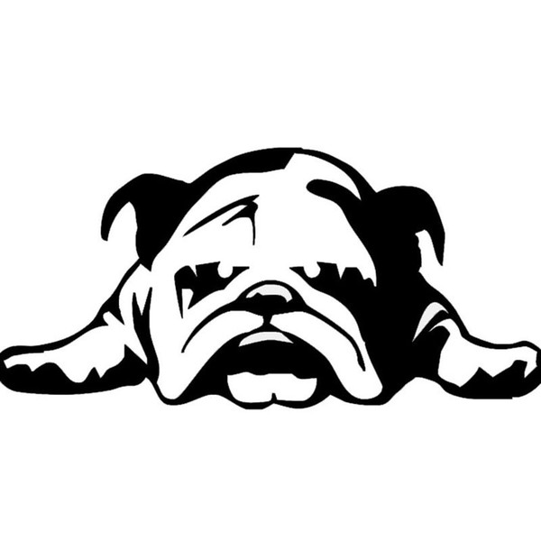 17.5*8.4CM Automobiles Motorcycles Tired Puppy Dog Car Stickers English Bulldog Car Pasters Auto Decals CA-3000