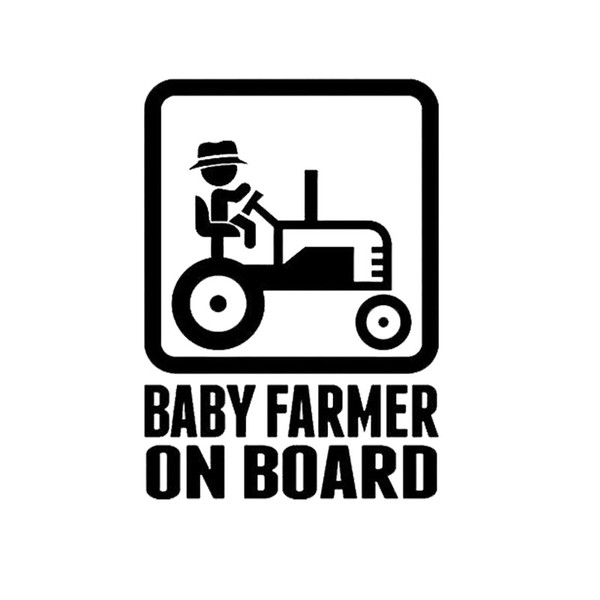 baby farmer on board creative vinyl car sticker black/silver