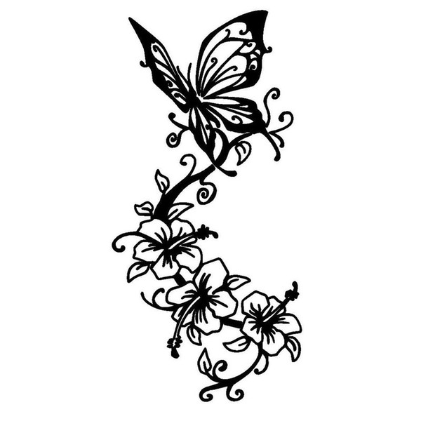 8.8*17.8CM Vinyl Car Sticker Art Butterfly Animal Car Decal Creative Fansy Accessories Black/Silver CA-590