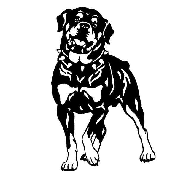 17*26.2CM Rottweiler Dog Car Stickers Personality Vinyl Decal Car Styling Truck Decoration Black /Silver CA1026