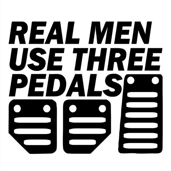 17.8*15.3CM REAL MEN USE THREE PEDALS Drifting Racing Clutch Vinyl Decal Car Sticker Black/Silver CA-1281