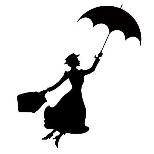 15.8*18.3CM Personalized Car Movie Mary Poppins Car Stickers And Decal Car Body Rear Window Bumper Vinyl Stickers ca562