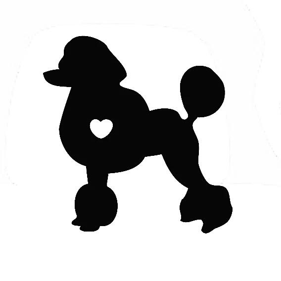 12*11CM I Love Poodle Dog Animal Vinyl Deal Funny Cartoon Car Sticker Black /Silver CA1031