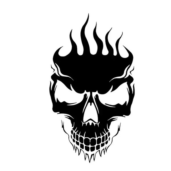 18.5*11.1 CM flames skull reflective car sticker laptop decal CA-1007