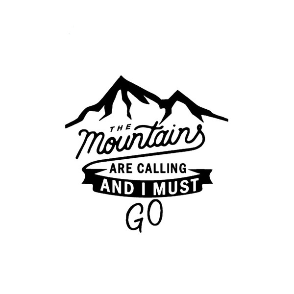 The Mountains Are Calling And i Must Go Vinyl Die-Cut Car Stickers CA-594