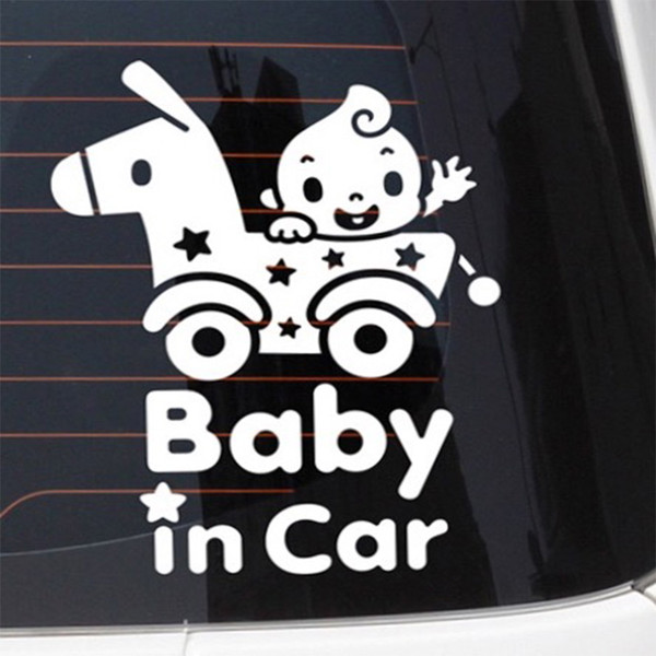 1pc Automobiles Exterior Accessories Car Stickers 23cm*20cm Cartoon Baby In Car Post Glass Warning Auto Stickers Car Decals Pastes