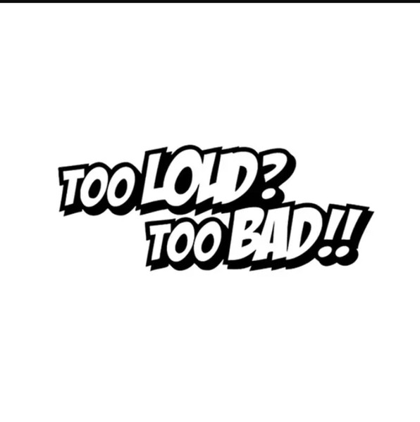 Too Loud Too Bad Car Sticker Reflective Vinyl Decal Racing Japan for Car Window Sticker CA-1040