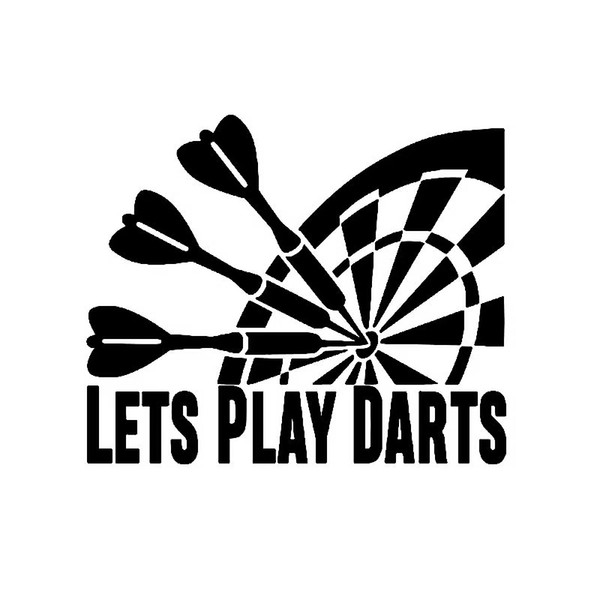 15.3*12.6CM Intersting Car-styling LET PLAY DARTS Vinyl Decal Car Sticker Black/Silver CA-1267