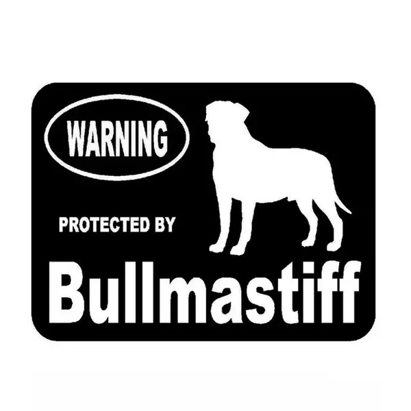 15.5*11.6CM Personality Car Styling Protected By Bullmastiff Funny Vinyl Decal Car Sticker Black/Silver CA-1185