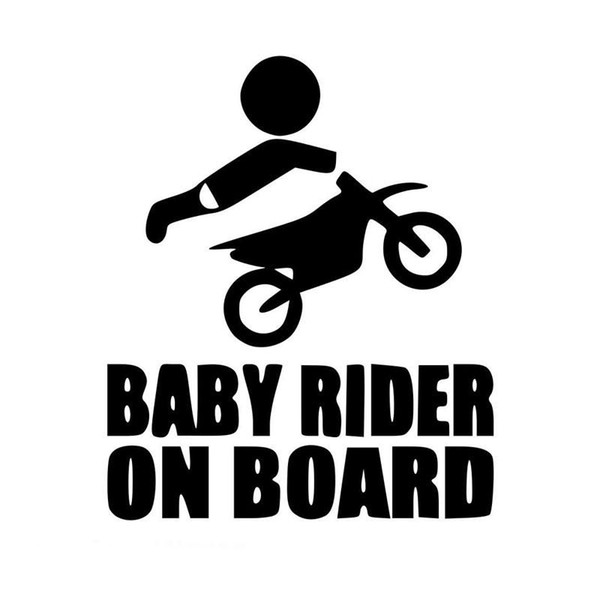 12.8*15.2CM BABY RIDER ON BOARD Vinyl Decal Car Sticker Black/Silver CA-1292