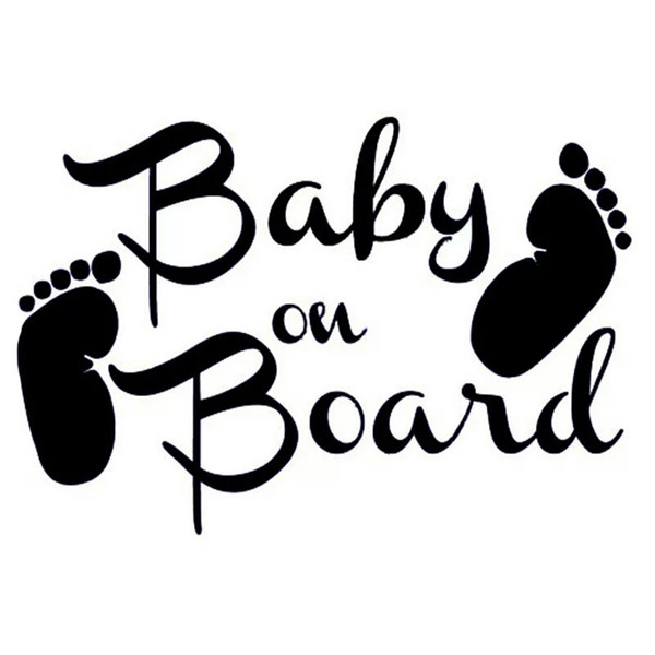 14*9.5CM BABY ON BOARD Cartoon Decal Vinyl Car Sticker Black/Silver CA-1079