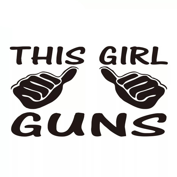 15.3*8.9CM THIS GIRL Loves GUNS Funny Decal Vinyl Car Sticker Black/Silver CA-1299