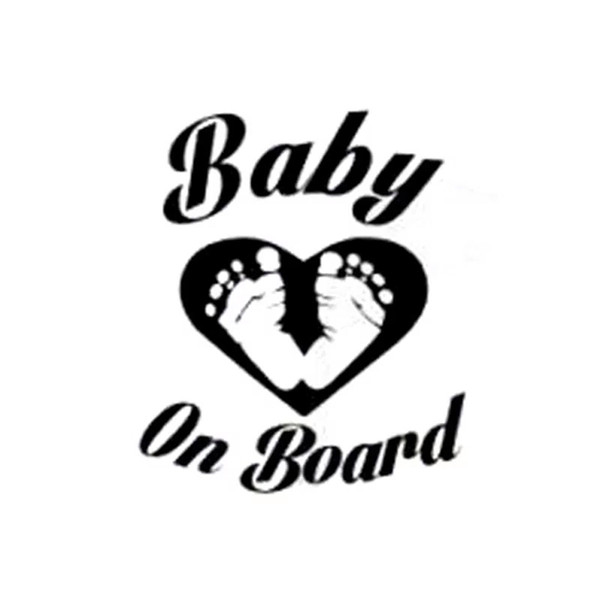 14.1*16.4CM BABY ON BOARD Vinyl Decal Car Sticker Black/Silver CA-1290