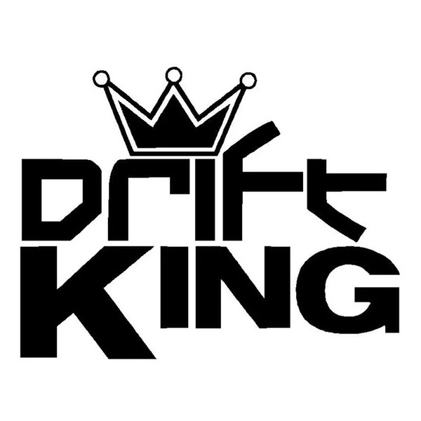 12.7*9.9CM DRIFT KING Crown Decal Car sticker Racing Lowered Stance Vinyl Decal Car Sticker Black/Silver CA-1278