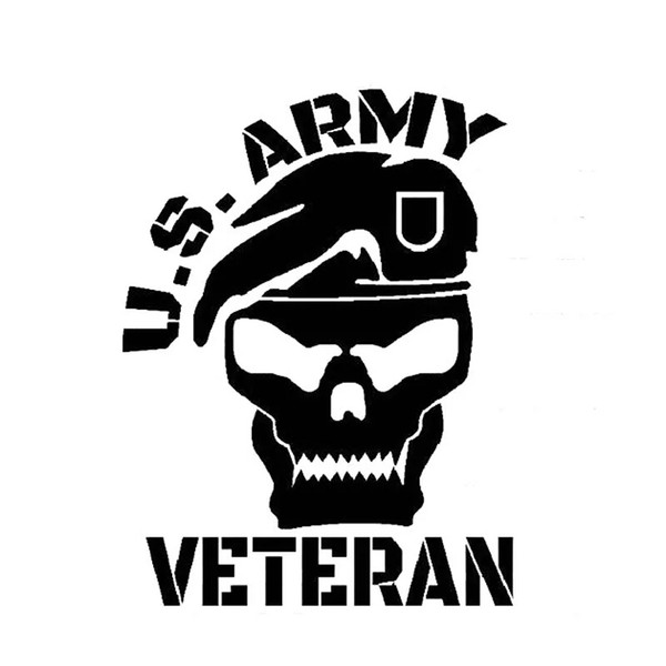 11.6*15.2CM U.S.ARMY VETERAN Special Forces Recon Decal Vinyl Car Sticker Black/Silver CA-1295