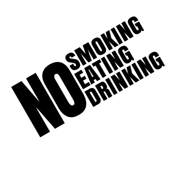 18*7.5CM NO SMOKING EATING DRINKING Sticker For Taxi Cab Window Business Door Vinyl Decal Car Sticker Black/Silver CA-1268