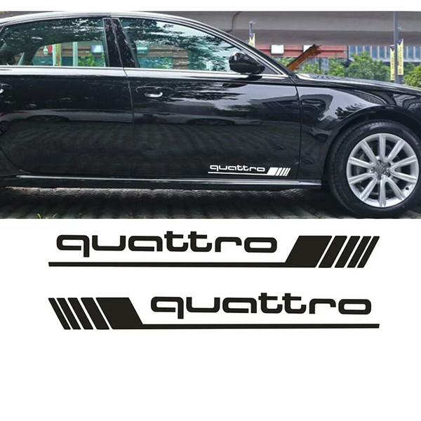 1 Pair Quattro styling side door decals stickers CA-180