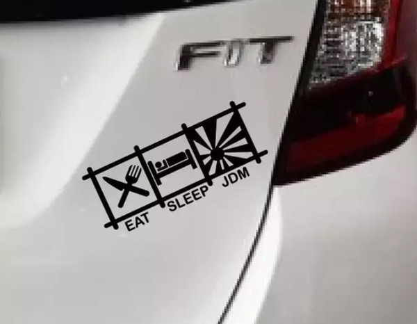 24*10CM Eat Sleep JDM Precision Cut Vinyl Decal Car Stickers Black/Silver CA-1052