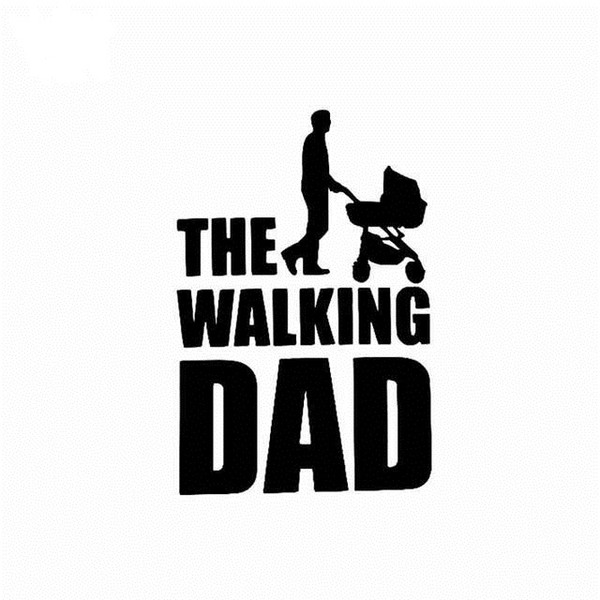 Walking dad funny vinyl baby on board sticker CA-639