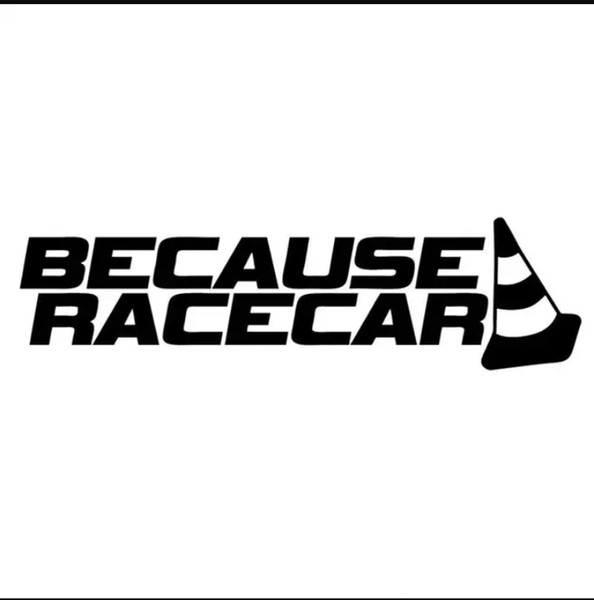 20*5.5CM BECAUSE RACECAR Funny Personality Reflective Stickers Decals Racing Enthusiasts Car Sticker Decal Black /Silver CA-1037