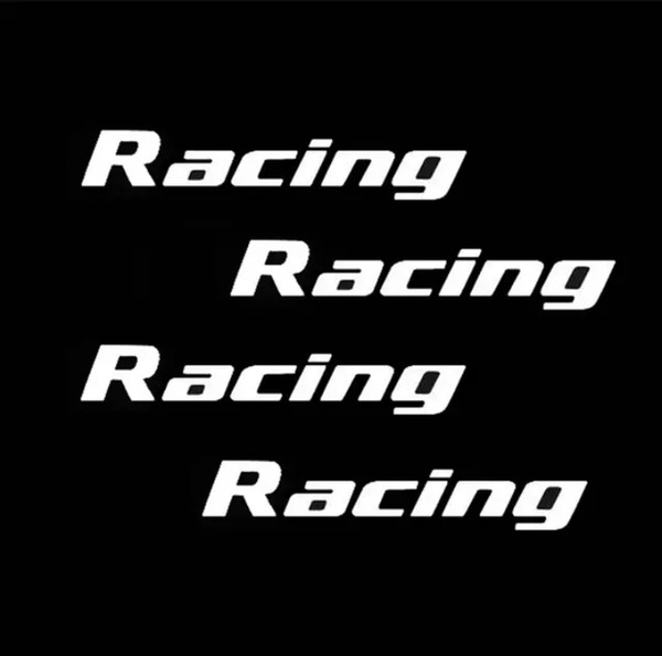 12*8CM Rylybons 4pc car-styling Racing Car Stickers Black/Silver CA-1054